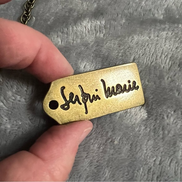 Serpui Maria Clutch with Large Leather Flower 6 x 5 x 2 Black and Cream - Picture 9 of 16